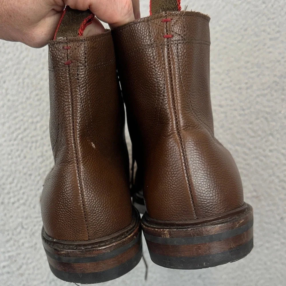 Allen Edmonds First Avenue Boots Mens 9.5D Higgins Mill Brown Pebble Grain EUC
